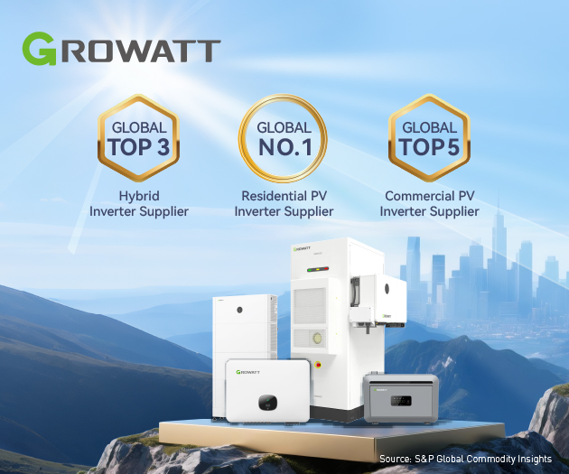 Growatt erreicht Platz 1 unter den globalen Anbietern von PV-Wechselrichtern für Privathaushalte im Jahr 2024